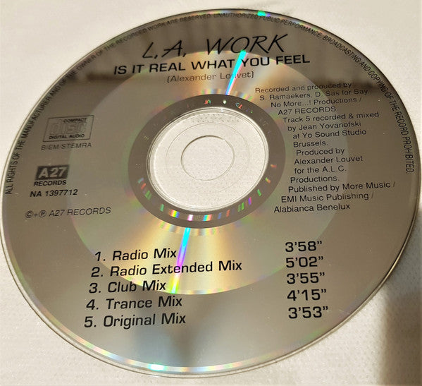 L.A. Work : Is It Real What You Feel (CD, Maxi)
