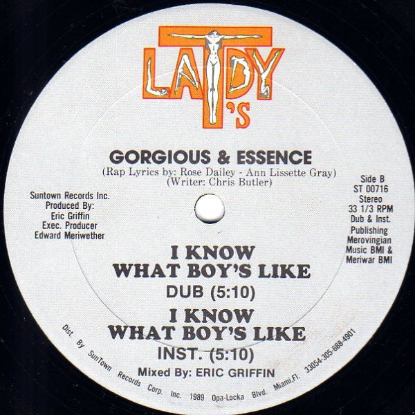 Gorgious & Essence : I Know What Boys Like (12")