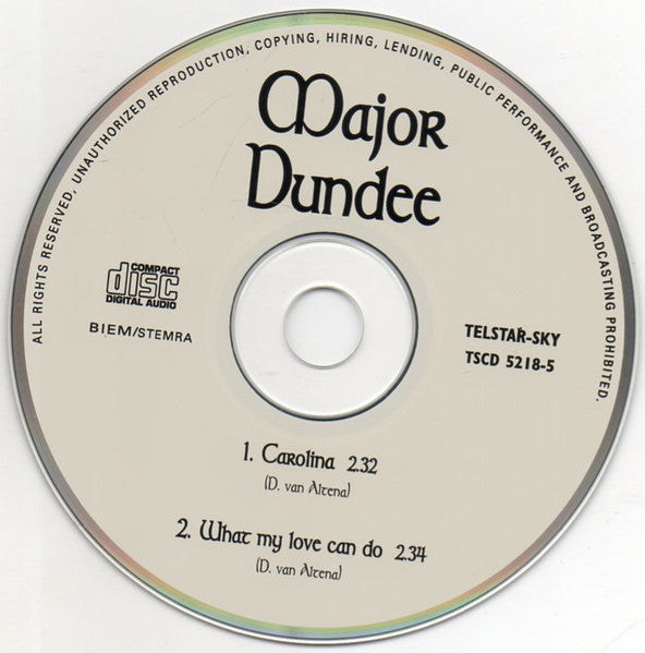 The Major Dundee Band : Carolina / What My Love Can Do (CD, Single)