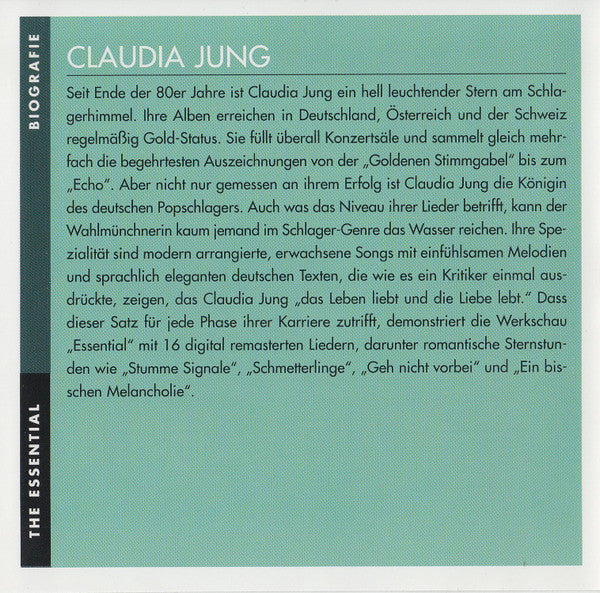 Claudia Jung : The Essential (CD, Comp)
