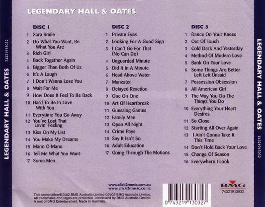 Daryl Hall & John Oates : Legendary Hall & Oates (3xCD, Comp)