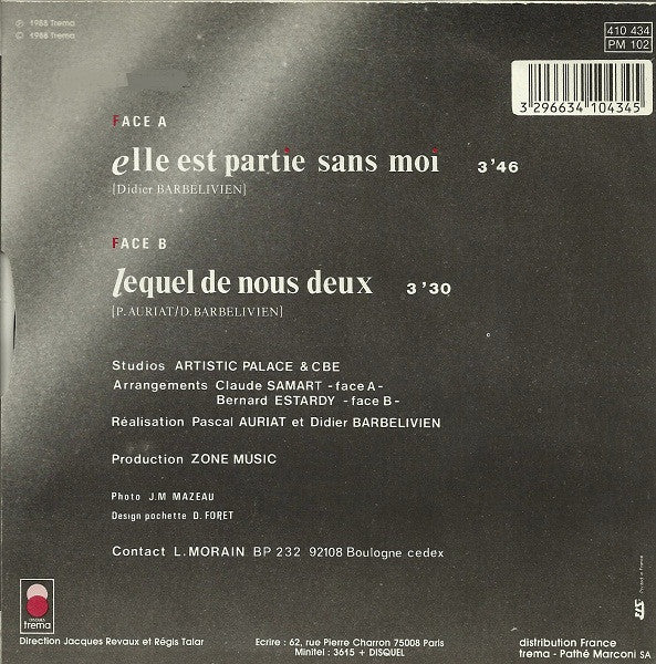 Laurent Morain : Elle Est Partie Sans Moi (7")