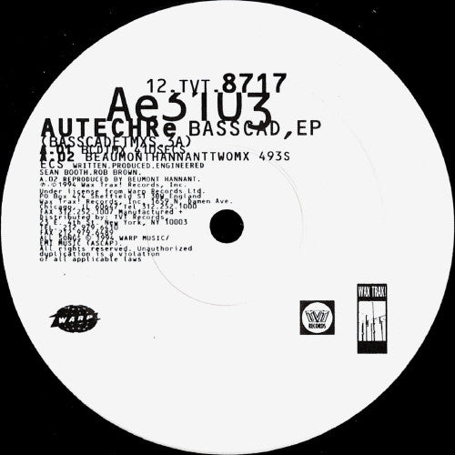 Autechre : Basscad,EP (Basscadetmxs.3A) (12", EP)