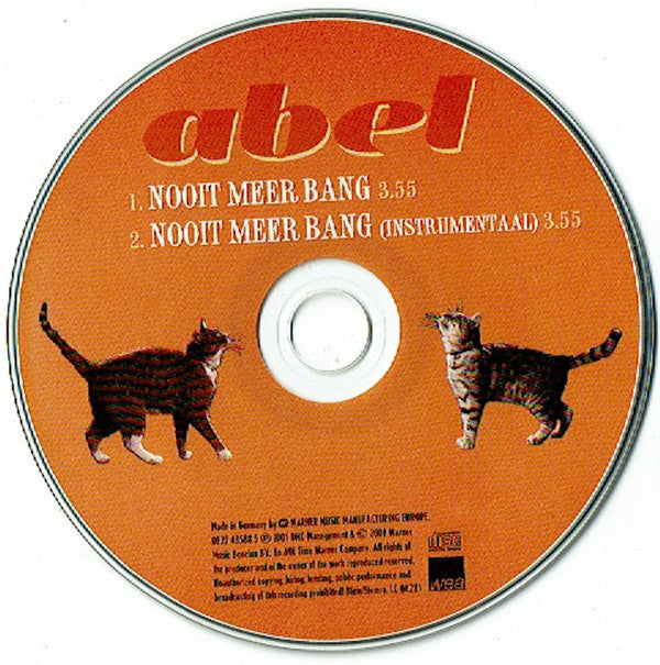 Abel (2) : Nooit Meer Bang (CD, Single)