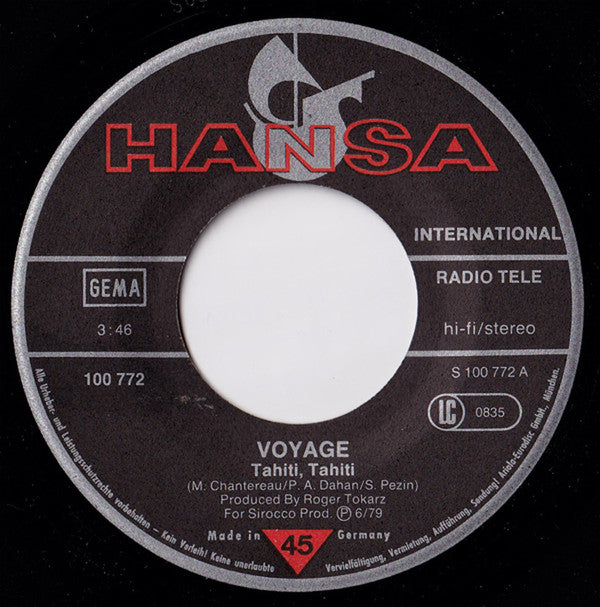 Voyage : Tahiti, Tahiti  (7", Single)