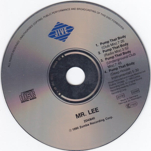 Mr. Lee : Pump That Body (CD, Single)