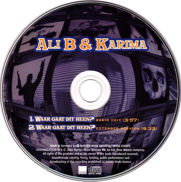 Ali B (2) & Karima : Waar Gaat Dit Heen? (CD, Single)