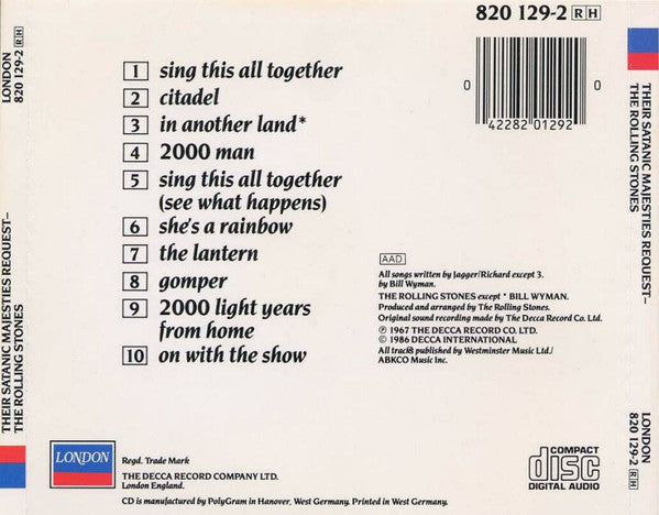 The Rolling Stones : Their Satanic Majesties Request (CD, Album, RE)