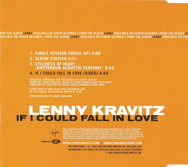 Lenny Kravitz : If I Could Fall In Love (CD, Single, Enh)
