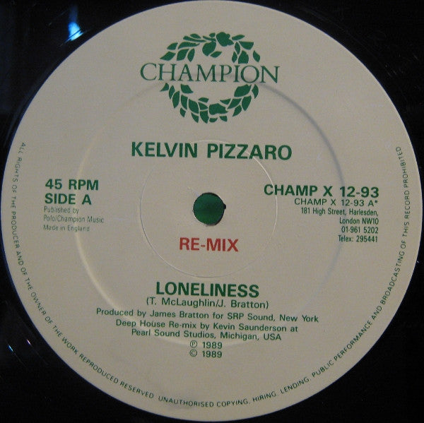 Kelvin Pizarro : Loneliness (Re-Mix) (12")
