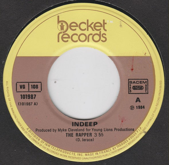 Indeep : The Rapper (7", Single)