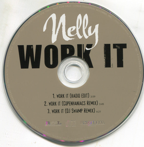 Nelly Feat. Justin Timberlake : Work It (CD, Maxi, Promo, Car)