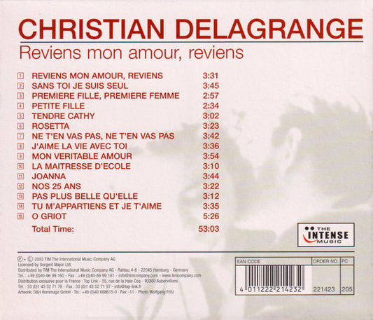Christian Delagrange : Reviens Mon Amour, Reviens (CD, Comp)