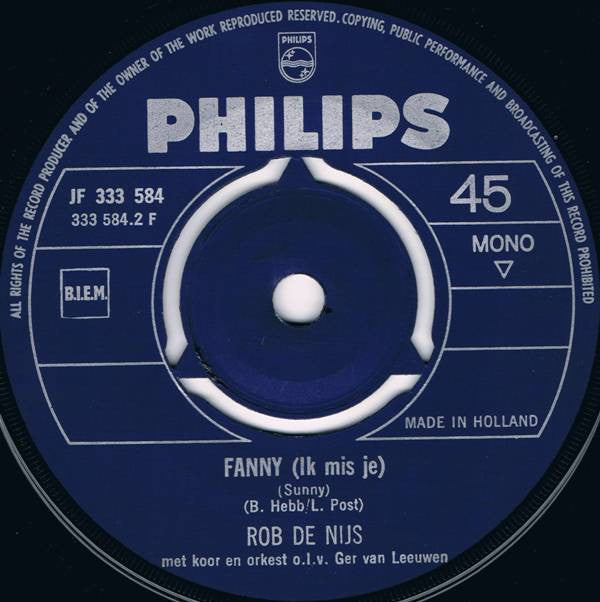 Rob de Nijs : Anna Paulowna / Fanny (Ik Mis Je)  (7", Single, Mono)