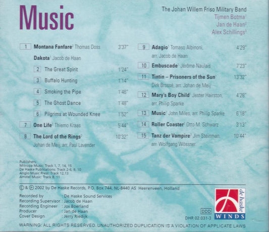 Johan Willem Friso Kapel, Tijmen Botma, Jan de Haan, Alex Schillings : Music (CD)