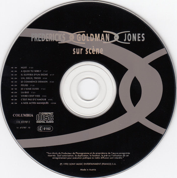 Fredericks Goldman Jones : Sur Scène (CD, Album, Ltd, met)