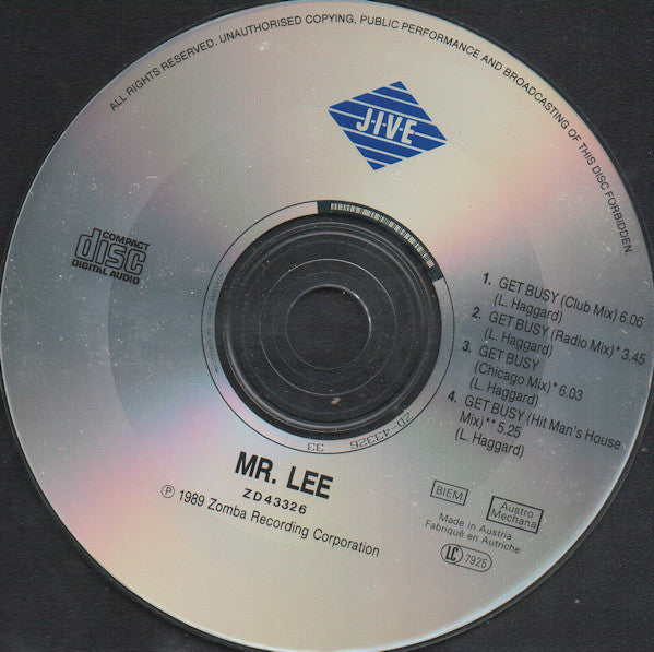 Mr. Lee : Get Busy (CD, Single)