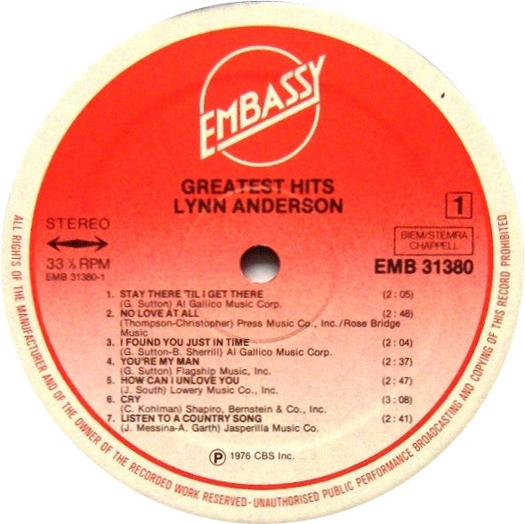 Lynn Anderson : Greatest Hits (LP, Comp)