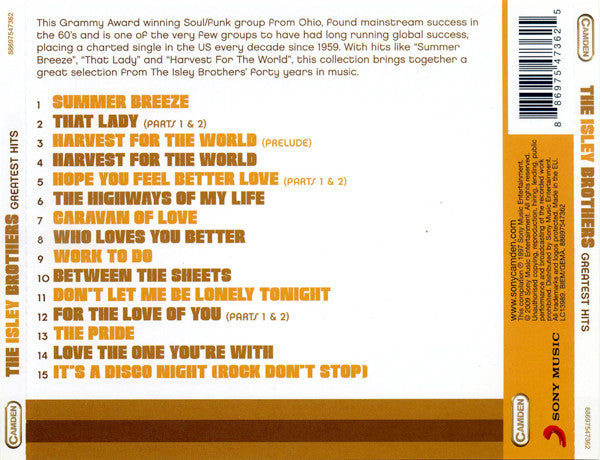 The Isley Brothers : Greatest Hits (CD, Comp)