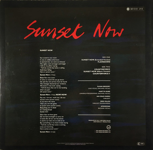 Heaven 17 : Sunset Now (12", Single)