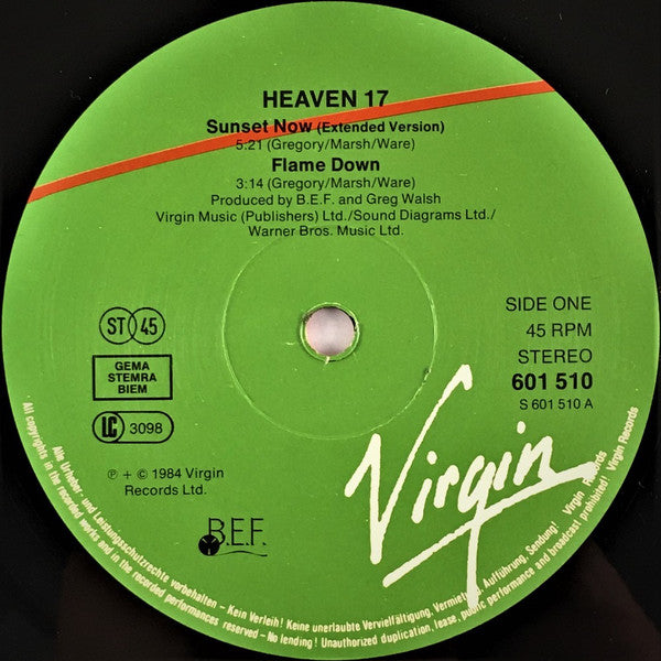 Heaven 17 : Sunset Now (12", Single)