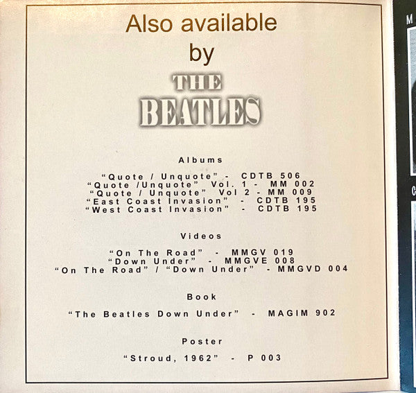 The Beatles : The Beatles - Not A Second Time (CD, Album, Liv)