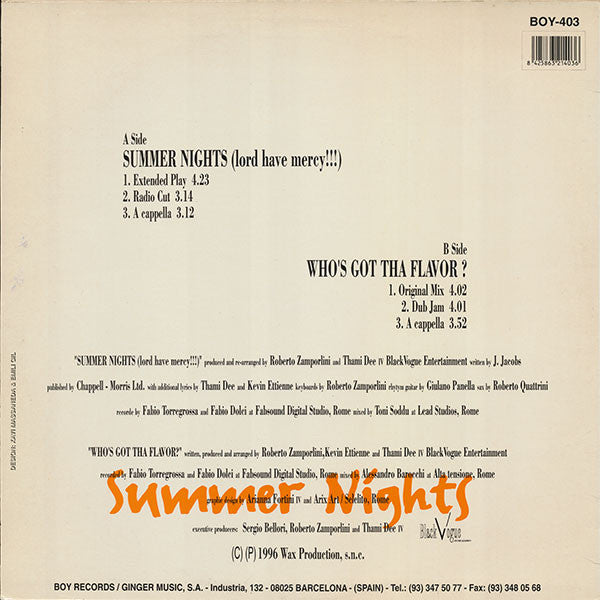 What's Up? : Summer Nights (Lord Have Mercy!!!) (12", Maxi)