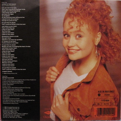 Sonia : Listen To Your Heart (7", Single)