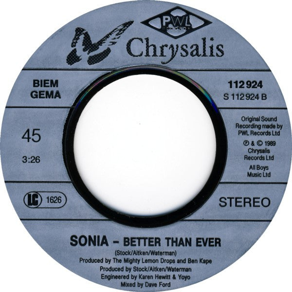 Sonia : Listen To Your Heart (7", Single)