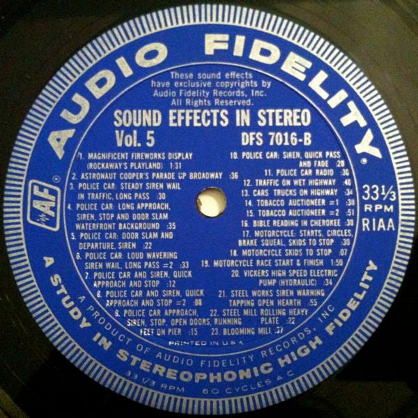 No Artist : Sound Effects, Volume 5 (LP, Blu)