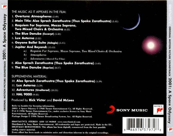 Various : 2001: A Space Odyssey (Original Motion Picture Soundtrack) (CD, Comp, RE, RM)