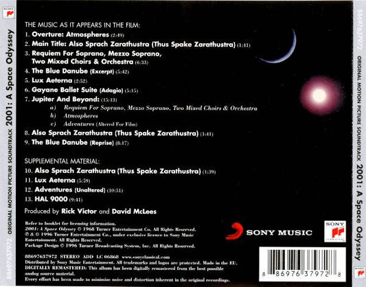 Various : 2001: A Space Odyssey (Original Motion Picture Soundtrack) (CD, Comp, RE, RM)