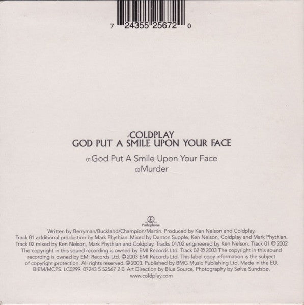 Coldplay : God Put A Smile Upon Your Face (CD, Single, Car)