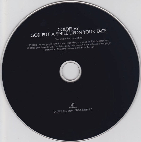 Coldplay : God Put A Smile Upon Your Face (CD, Single, Car)