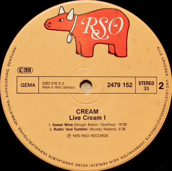 Cream (2) : Live Cream (LP, Album, RE)