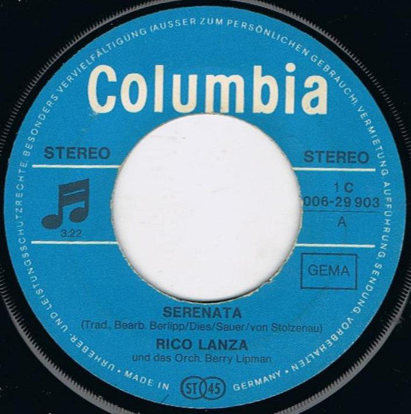Rico Lanza : Serenata / Bueona Sera Serafina (7", Single)