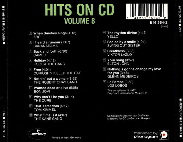 Various : Hits On CD Volume 8 (CD, Comp)