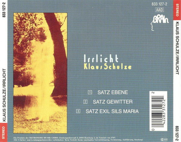 Klaus Schulze : Irrlicht (CD, Album, RE)