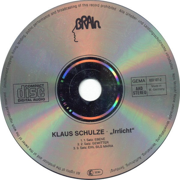 Klaus Schulze : Irrlicht (CD, Album, RE)
