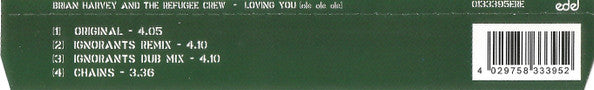 Brian Harvey And The Refugee Crew : Loving You (Olé Olé Olé) (CD, Maxi)