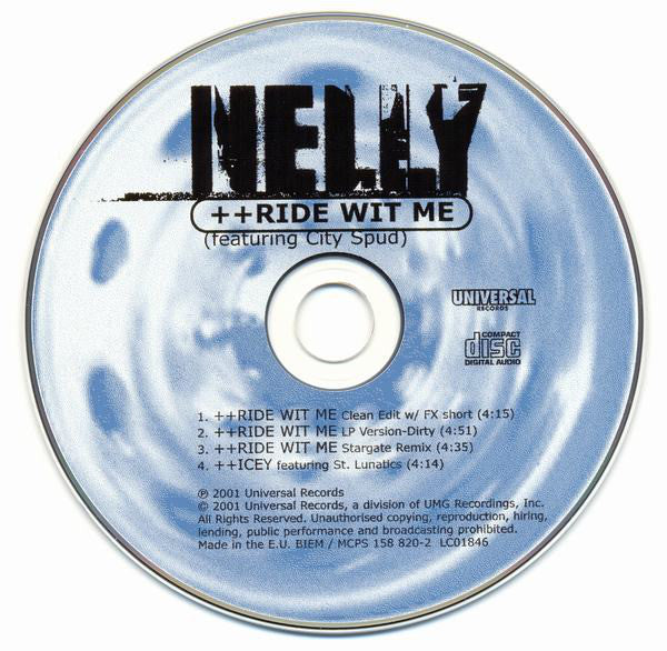Nelly Featuring City Spud : Ride Wit Me (CD, Maxi)