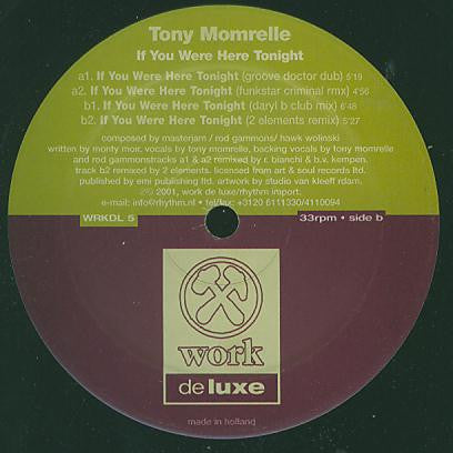 Tony Momrelle : If You Were Here Tonight (12")