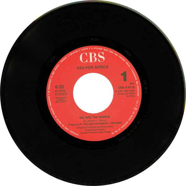 USA For Africa : We Are The World (7", Single)
