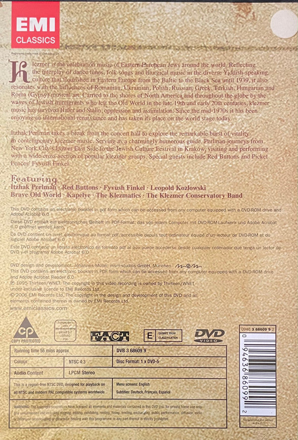 Itzhak Perlman : In The Fiddler's House: A Journey To The Heart Of Klezmer (DVD-V, NTSC)