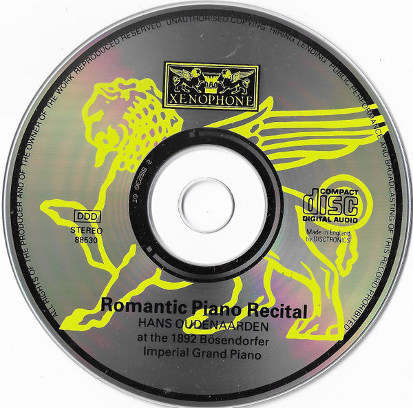 Hans Oudenaarden : Romantic Piano Recital, At The Bösendorfer Imperial 1892 (CD, Album)