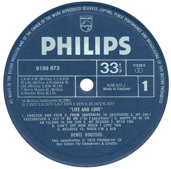 Demis Roussos : Life & Love (LP, Comp)