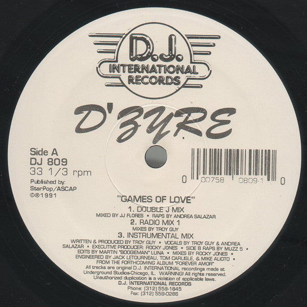 D'Zyre : Games Of Love (12")