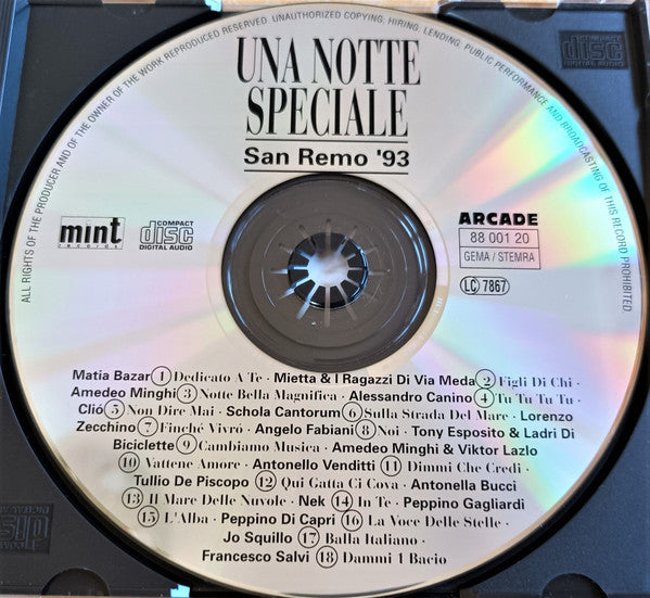 Various : Una Notte Speciale - San Remo '93 Vol. 3 (CD, Comp)