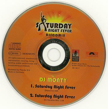 Dj Monty : Saturday Night Fever (CD, Single)