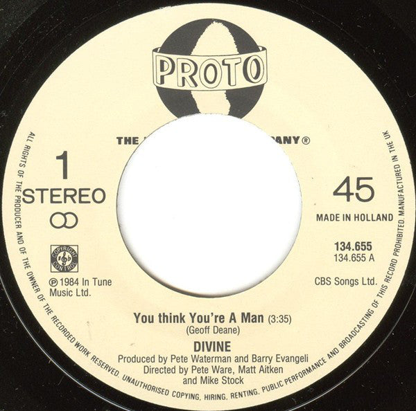 Divine : You Think You're A Man (7", Single)
